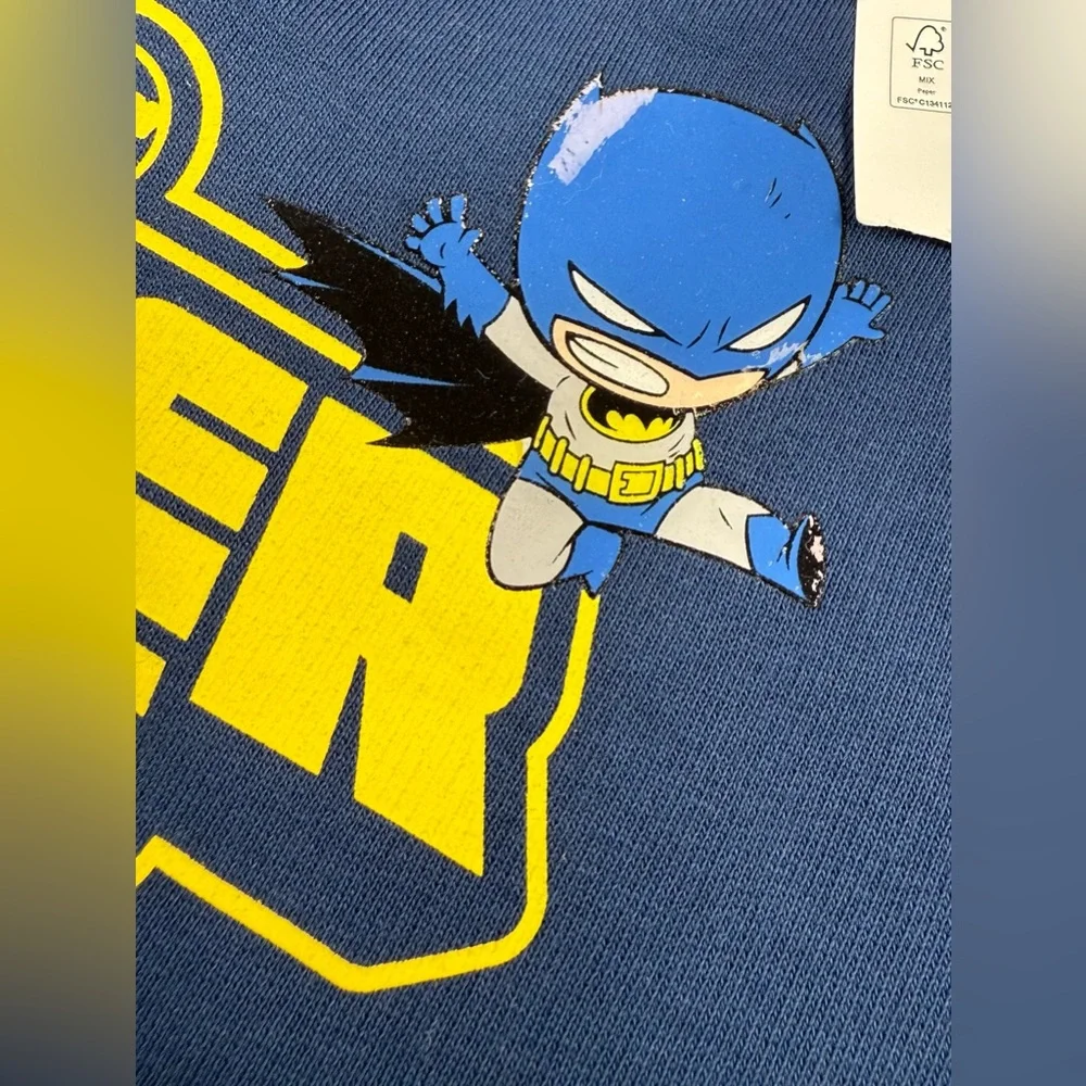 NWT DC SUPERFRIENDS Boys Superhero Sweatshirt 2T Navy Superman Flash Batman New‎